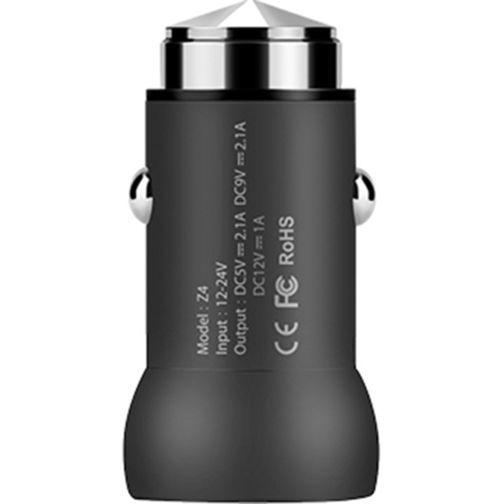Incarcator auto Hoco Z4, 1xUSB, Negru