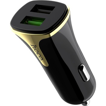 Incarcator auto Hoco Z31 Universe, dual USB, QC3.0, 3.4A, Negru Incarcator auto Hoco Z31 Universe, dual USB, QC3.0, 3.4A, Negru