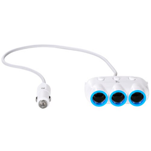 Incarcator Auto Hoco C1 2xUSB, 3x iesiri bricheta, Alb
