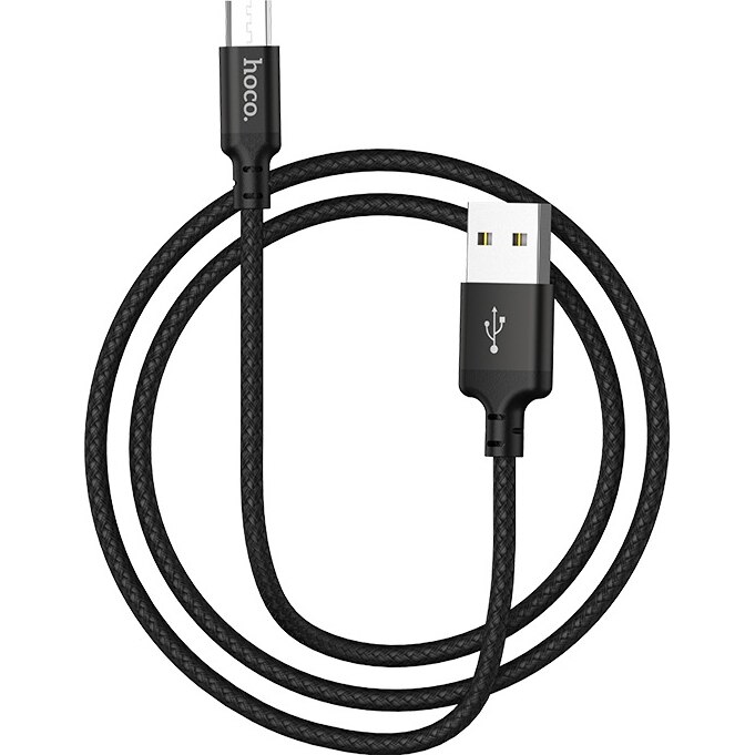 Cablu de date Hoco MicroUSB, silicon, X14 Times, 2m, 2A, Negru