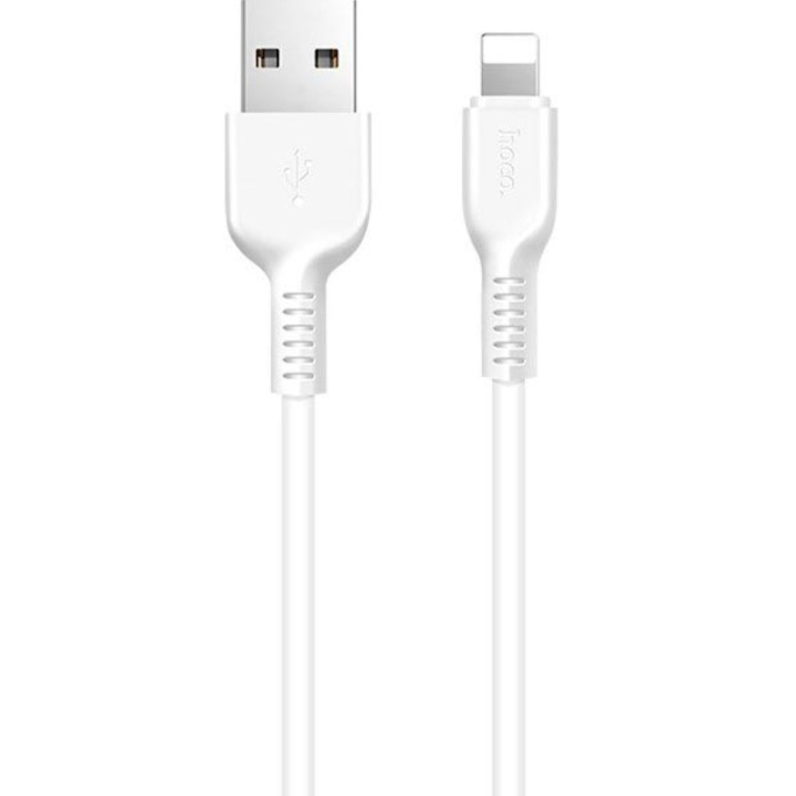 Cablu Date si Incarcare USB la tip Lightning HOCO Flash X20, 2 m, Alb