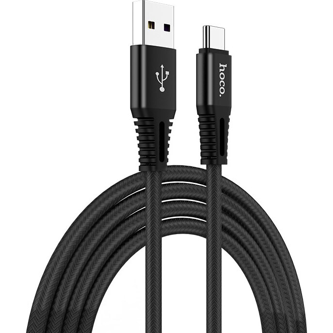 Cablu de date Hoco Type-C, silicon, X22 5A, 1m, Negru