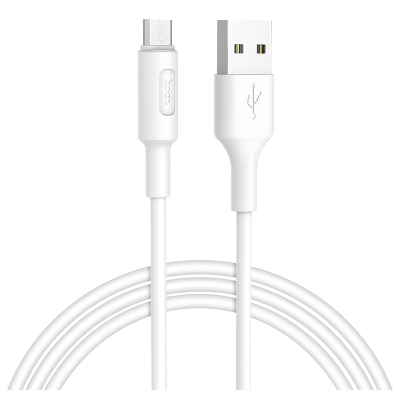 Cablu de date Hoco MicroUSB, silicon, X25 Soarer, 1m, 2A, Alb