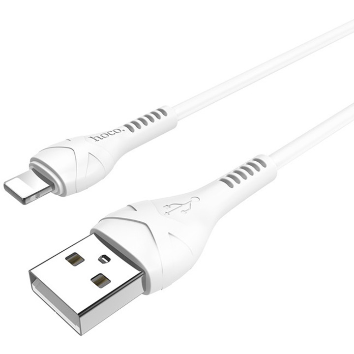 Cablu Date si Incarcare USB la tip Lightning HOCO X37, 1 m, Alb
