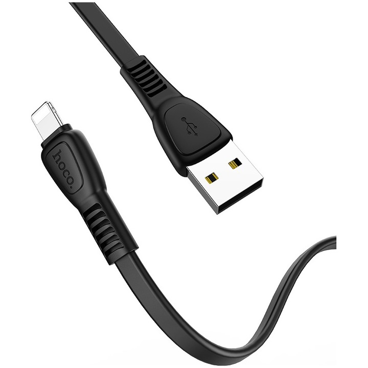 Cablu date si incarcare USB tip Lightning HOCO X40 Noah, 1 m, Negru