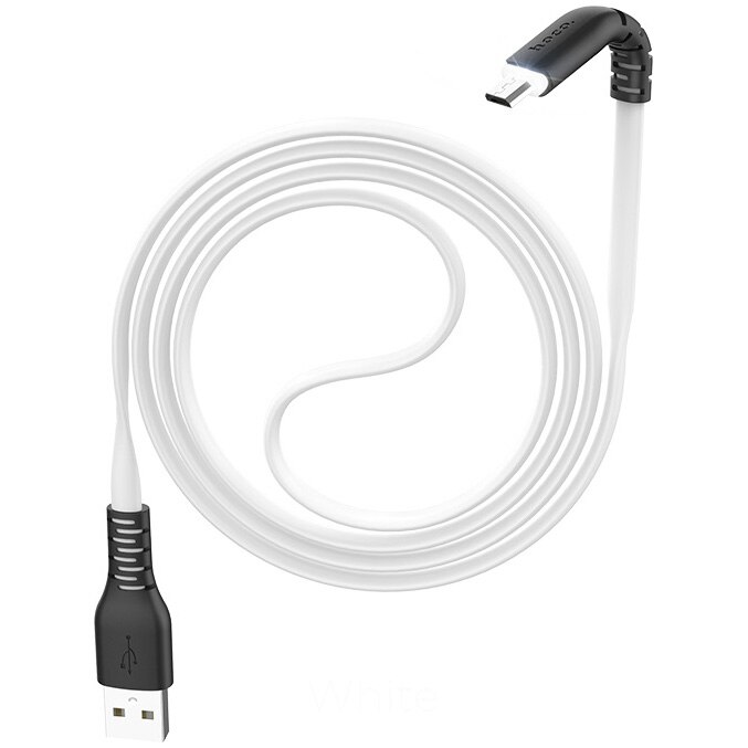 Cablu de date Hoco MicroUSB X44 Soft Silicone, 1m, Alb