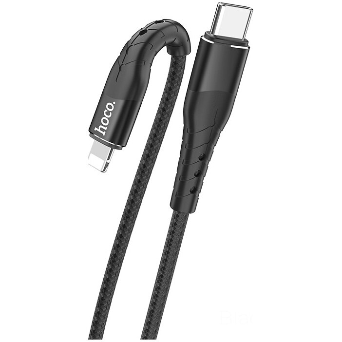Cablu de date Hoco Lightning-TypeC, PD, Braided, U64 Superior, 1.2m, 3A, Negru