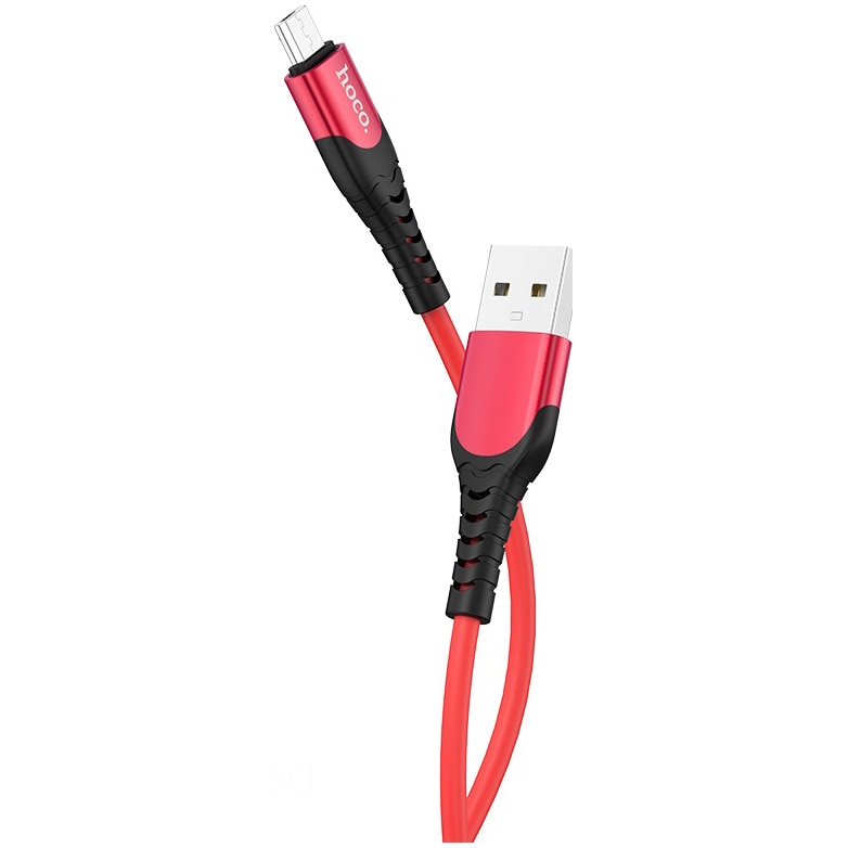 Cablu de date Hoco MicroUSB U80 Silicon, 1.2m, Rosu