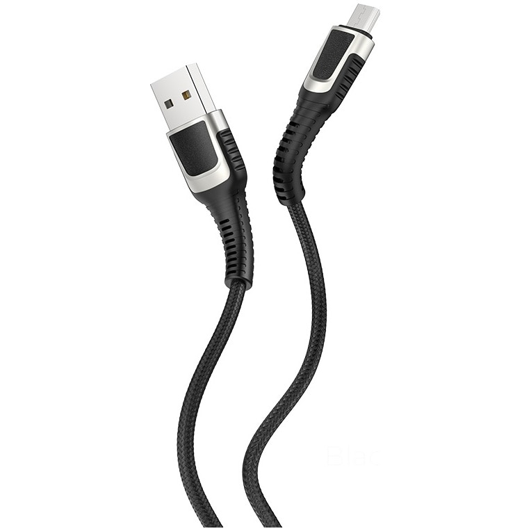 Cablu de date Hoco MicroUSB U81 Jazz Textil, 1.2m, Negru