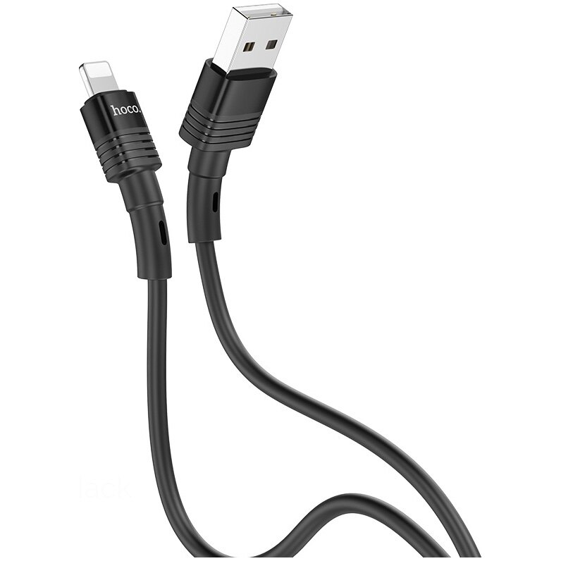 Cablu de date Hoco Lightning U82 Cool Grace Silicon, 1.2m, Negru