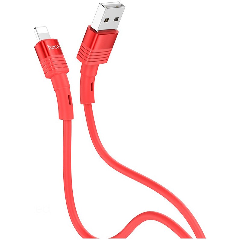 Cablu de date Hoco Lightning U82 Cool Grace Silicon, 1.2m, Rosu