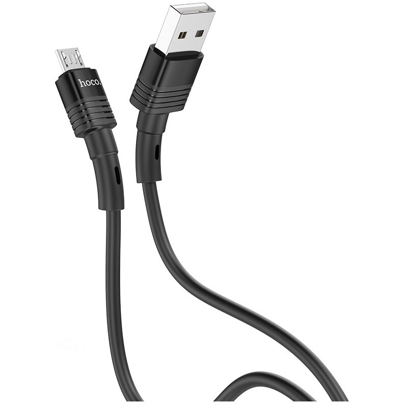 Cablu de date Hoco MicroUSB U82 Cool Grace Silicon, 1.2m, Negru