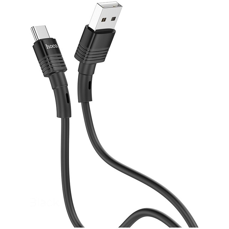 Cablu de date Hoco Type-C U82 Cool Grace Silicon, 1.2m, Negru