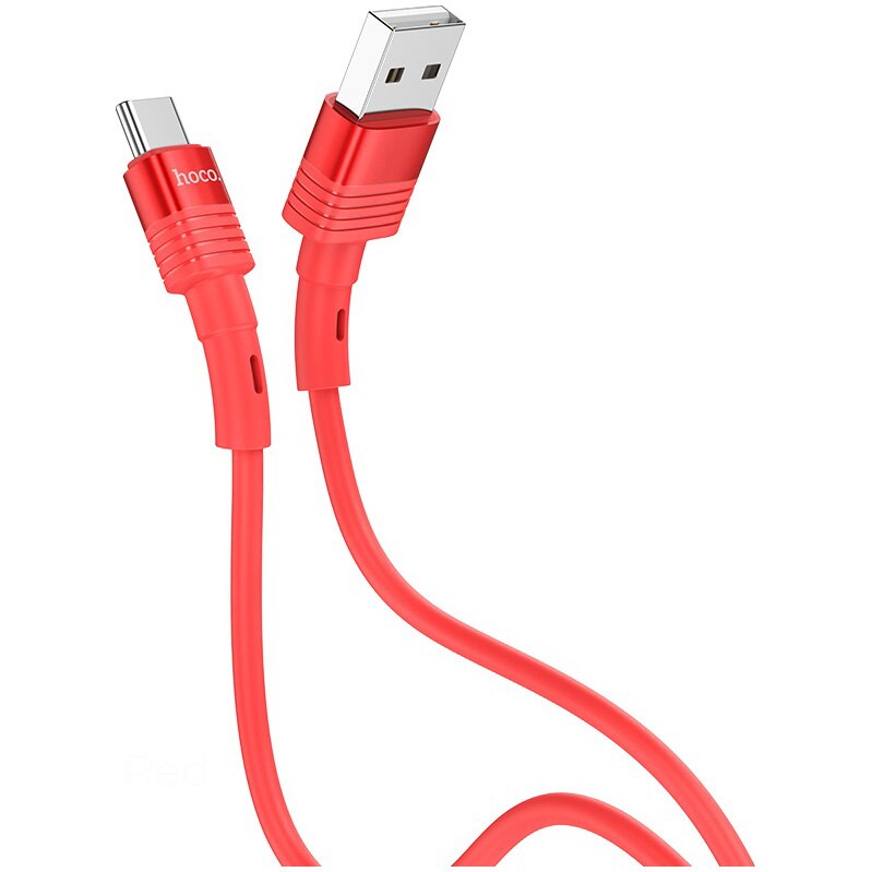 Cablu de date Hoco Type-C U82 Cool Grace Silicon, 1.2m, Rosu