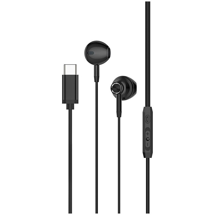 Casti audio Hoco L13 Grandee Type C, 1.2m, Negru