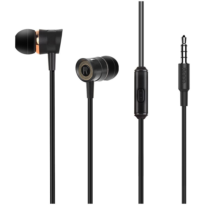 Casti audio in-ear Hoco M37, stereo, jack 3.5mm, microfon, 1.2m, Negru
