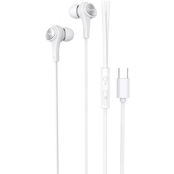 Casti In-Ear HOCO M67 Passion, Cu microfon, USB Type-C, Alb