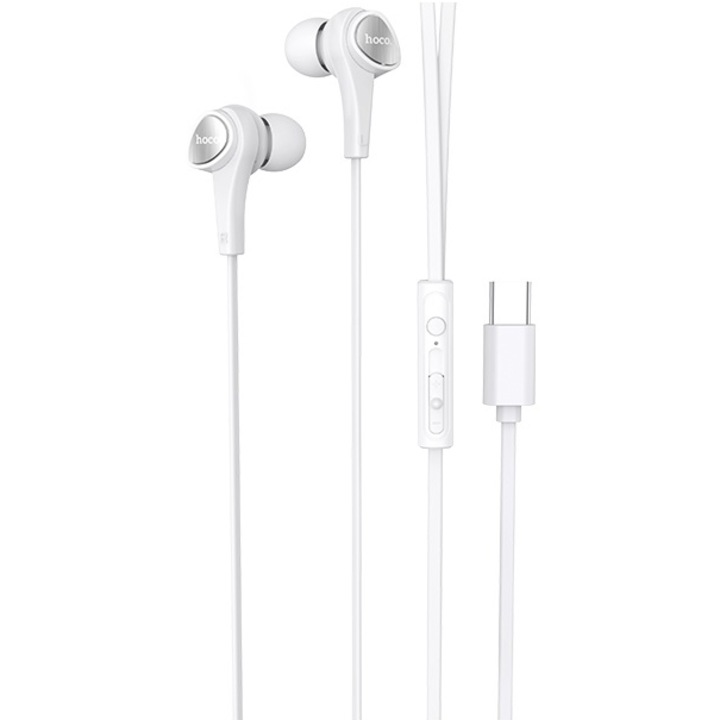 HOCO M67 Passion In-Ear Fülhallgató, mikrofonnal, USB-C, fehér