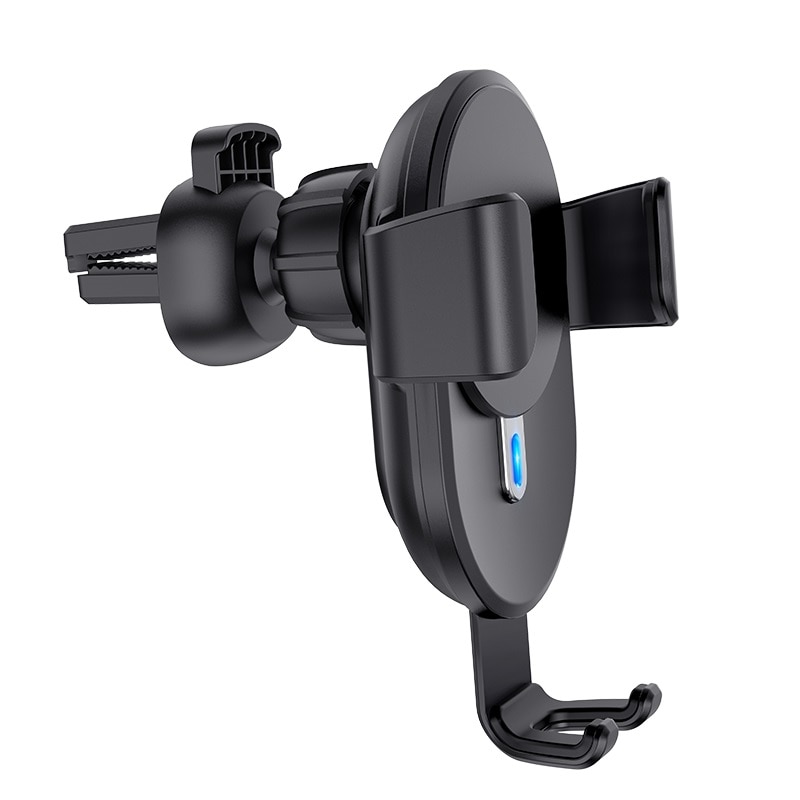 Suport Auto grila Hoco CW25 Wireless + Cablu Date Micro Usb, Negru