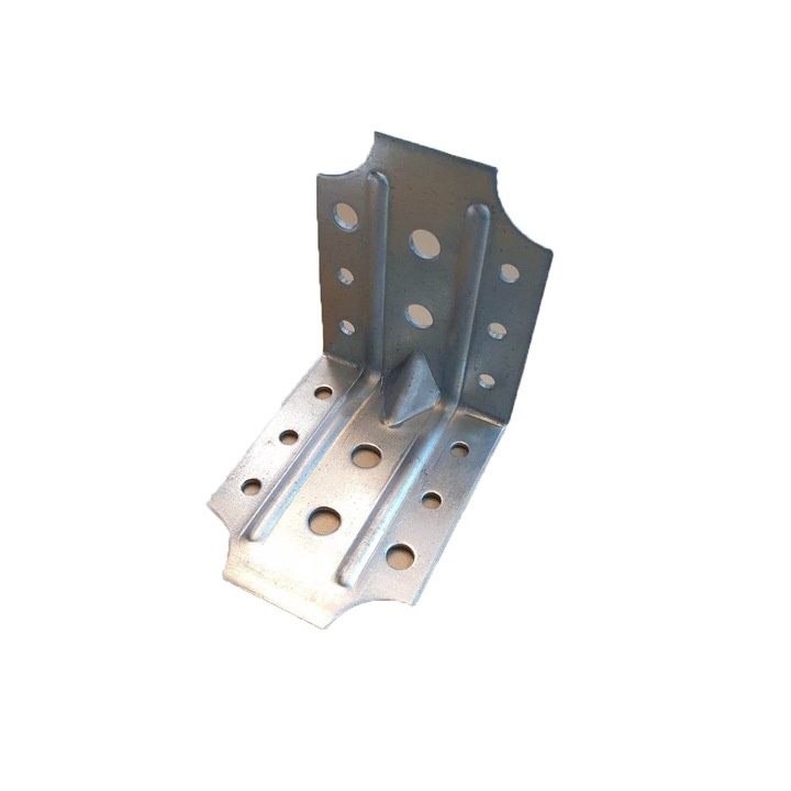 Horganyzott fém sarok, fához hármas megerősítéssel, 70 x 70 x 52mm, 9 lyuk, FF Group