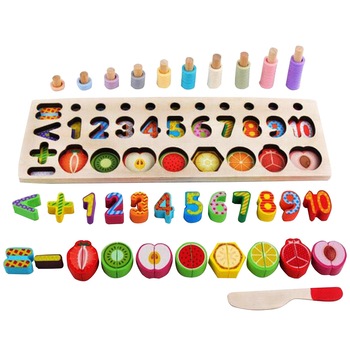 Jucarie educativa Montessori din lemn, multicolora cu numere , operatiuni si fructe magnetice , Picodino® Jucarie educativa Montessori din lemn, multicolora cu numere , operatiuni si fructe magnetice , Picodino®