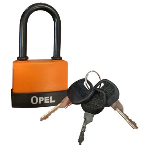 Lacat automat 3 chei toarta lunga protectie cauciuc L 70mm