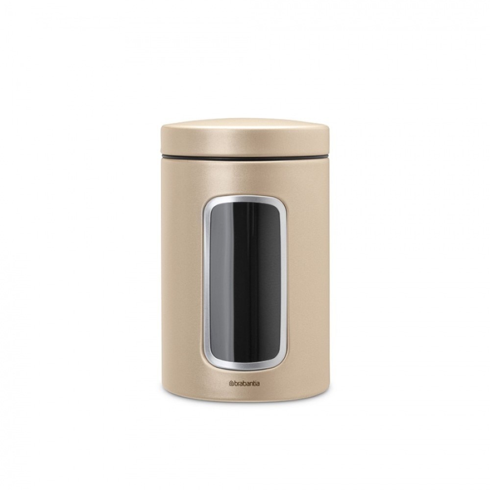 Recipient pentru depozitare cu fereastra, Brabantia, inox, auriu, 1,4 litri, Brabantia