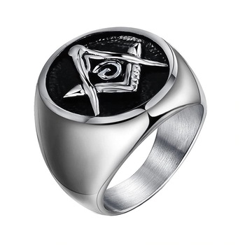 Inel Masonic Freemason Inox , Marimea 7, Argintiu Inel Masonic Freemason Inox , Marimea 7, Argintiu