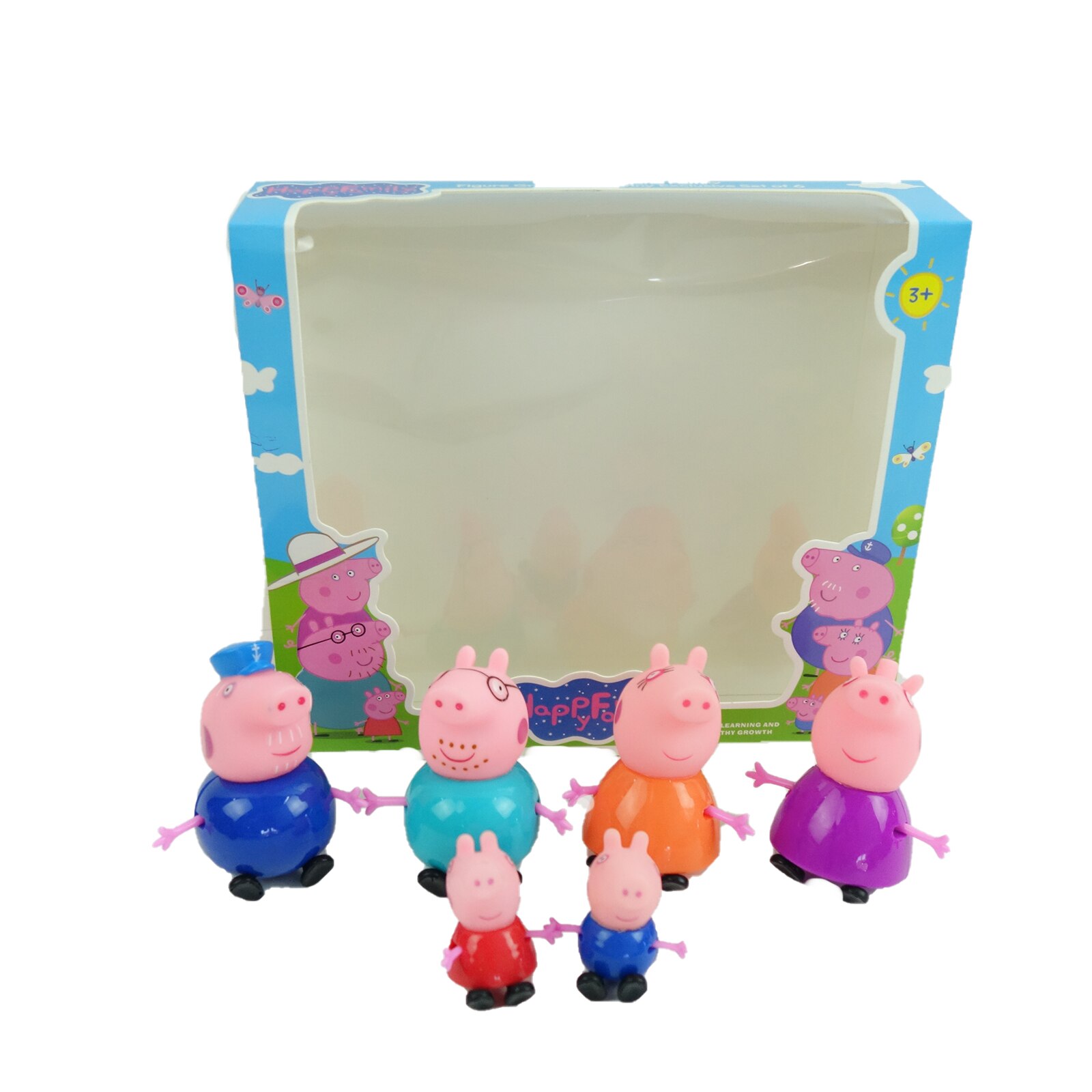 Set 6 figurine Peppa Pig, in cutie 7 cm, multicolor