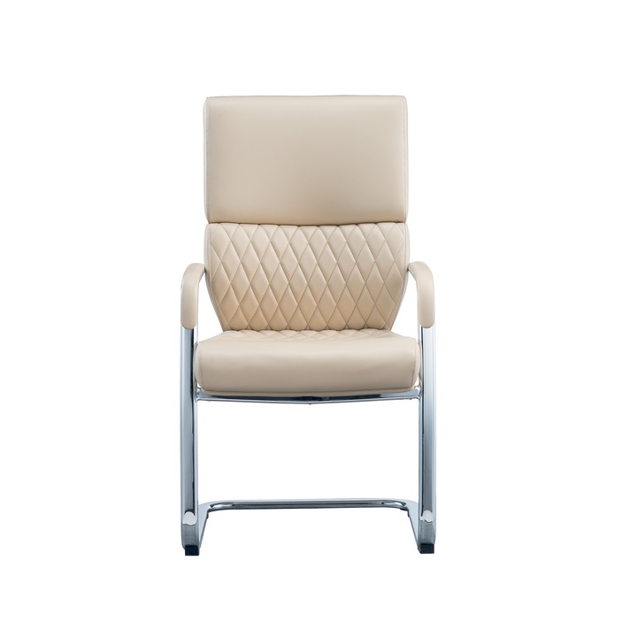 Set scaun vizitator, RFG REAL FEEL GOOD, Piele ecologica, Bej, 2 bucati