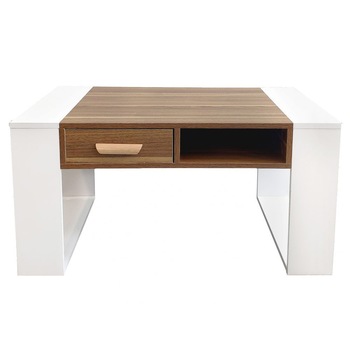 Masuta de cafea, pal melaminat, aspect lemn de nuc, alb/maro, 90 x 60 x 45 cm Masuta de cafea, pal melaminat, aspect lemn de nuc, alb/maro, 90 x 60 x 45 cm