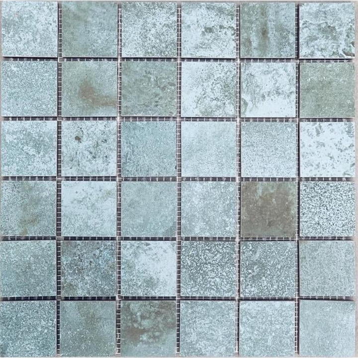 Mozaic gresie trace Mint 5cm x 5cm, plasa de 30 cm