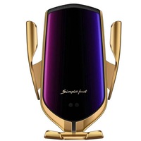 suport auto de telefon cu incarcare wireless full automatic 10 w clema prindere ventilatie auriu imagen 23_0_
0