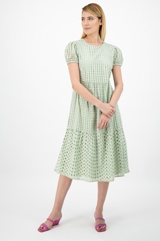 Only, Rochie evazata din dantela Sangallo, Verde sparanghel, L Only, Rochie evazata din dantela Sangallo, Verde sparanghel, L