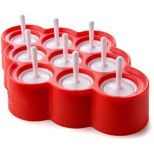 Matrita cu 9 incinte , forma mica rotunda, Zoku, Rosu, Plastic fara BPA