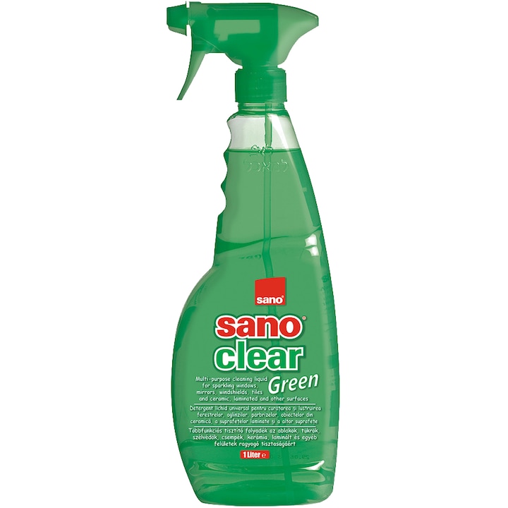 Препарат за прозорци Sano Clear Green Trigger glass cleaner, 1 л