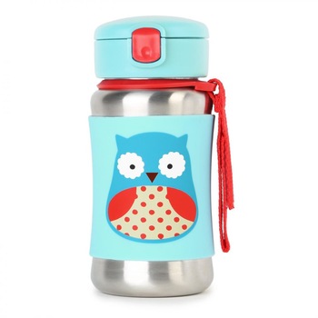 Sticluta din inox cu pai SKIP HOP Bufnita Sticluta din inox cu pai SKIP HOP Bufnita