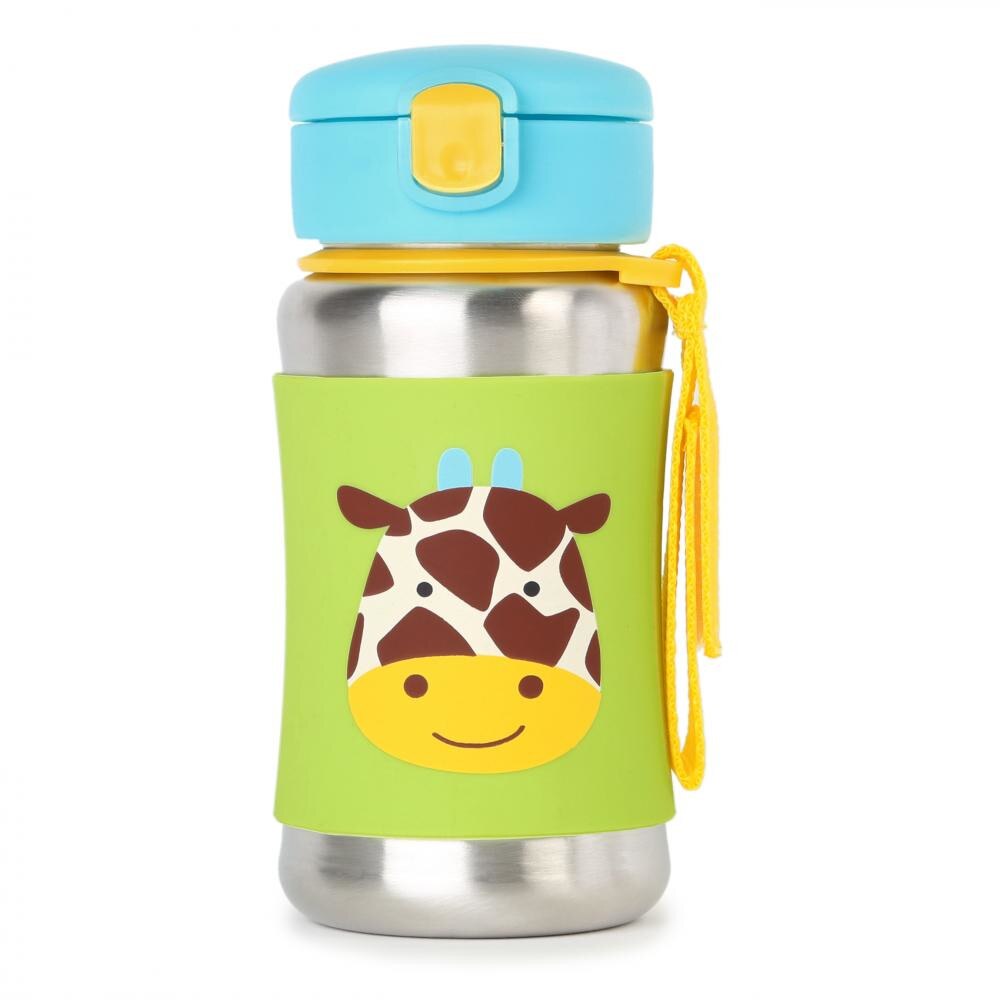 Sticluta din inox cu pai SKIP HOP Girafa
