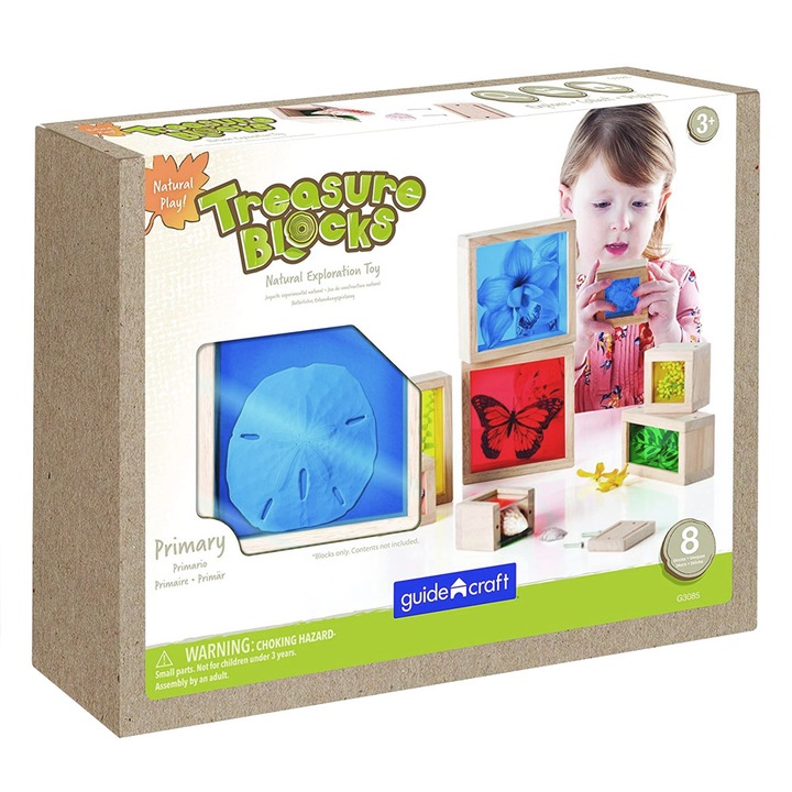 Blocuri colorate pentru comori, Treasure Blocks Colors, 8 piese, Guidecraft