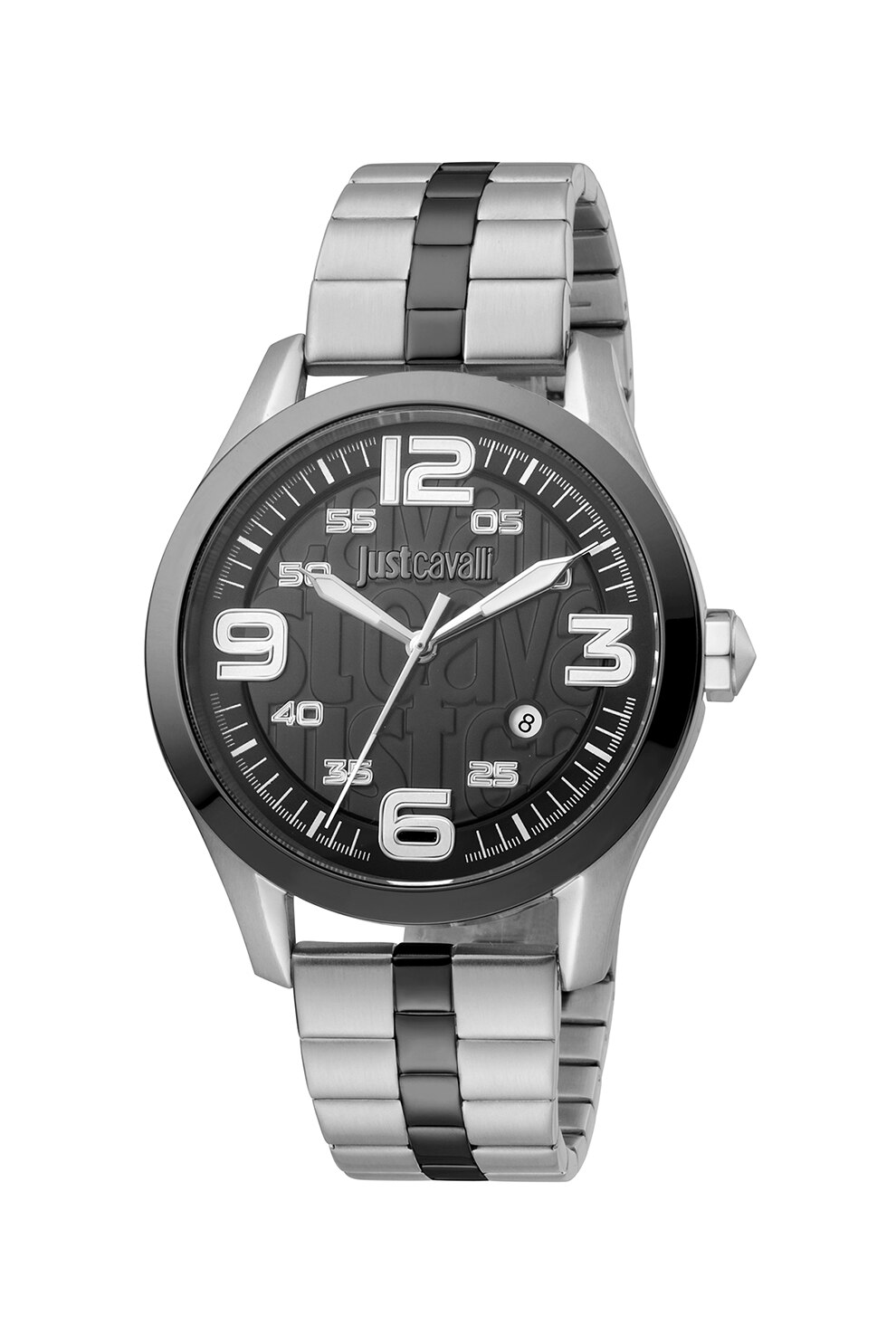 JUST CAVALLI, Ceas quartz din otel inoxidabil, Argintiu