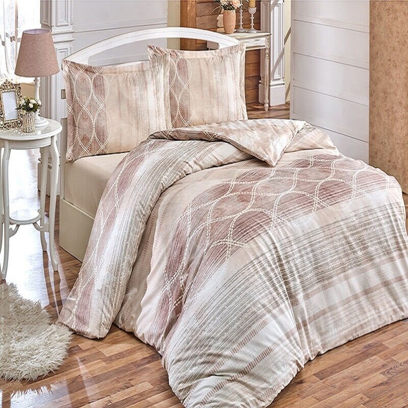 Lenjerie pat Sonia, 1 persoana, 100% bumbac ranforce, 3 piese