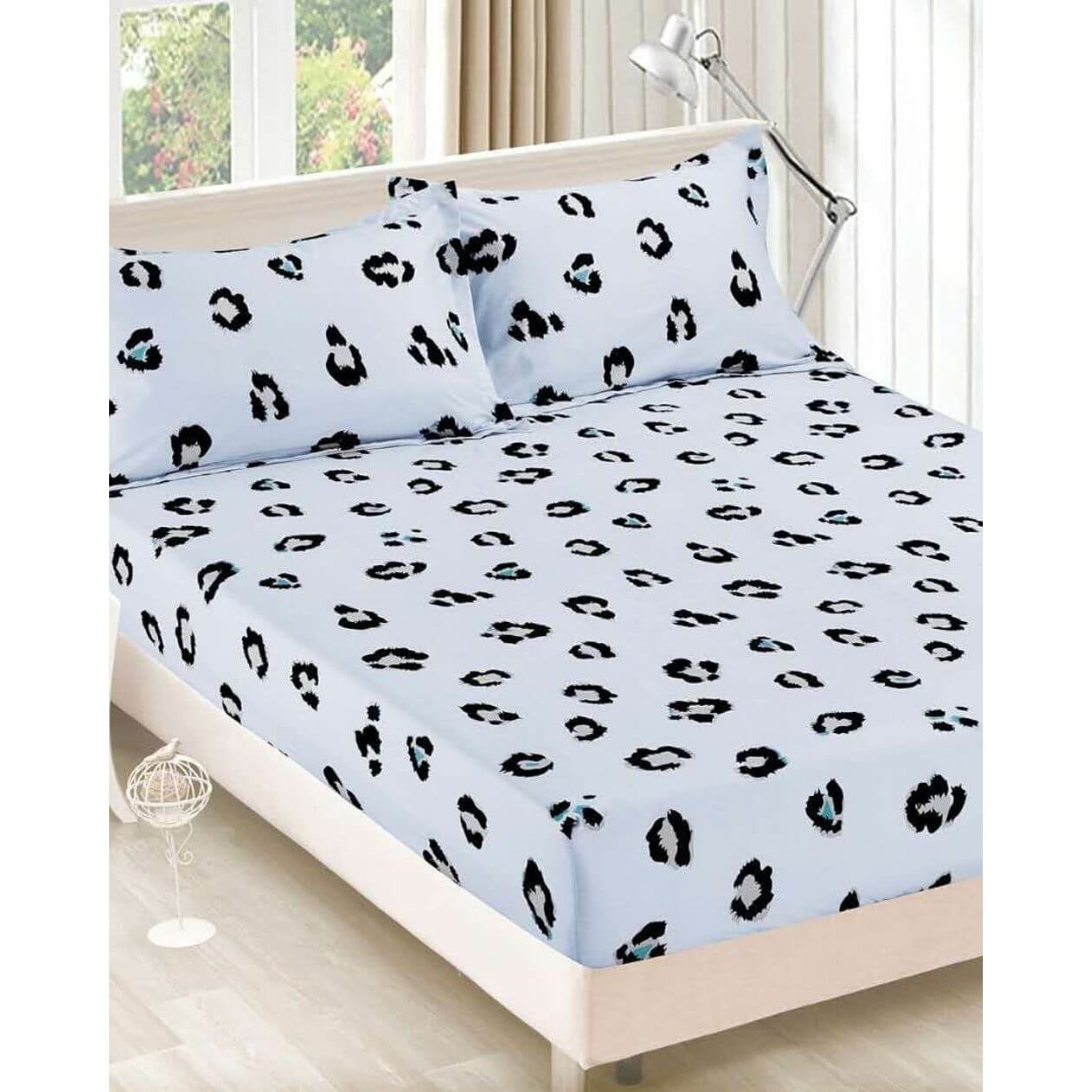 Husa de Pat + 2 Fete de Perne - Pete de Leopard