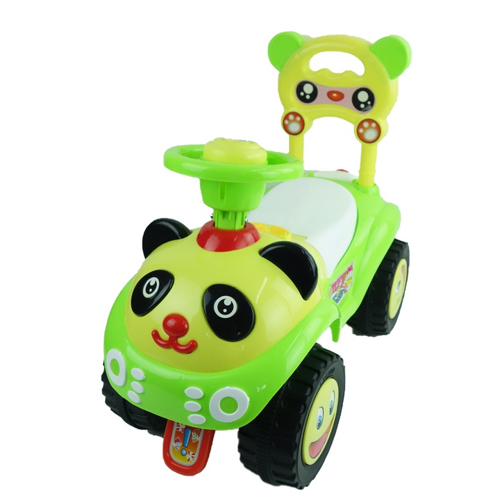 Masinuta fara pedale, panda, verde, 60 cm