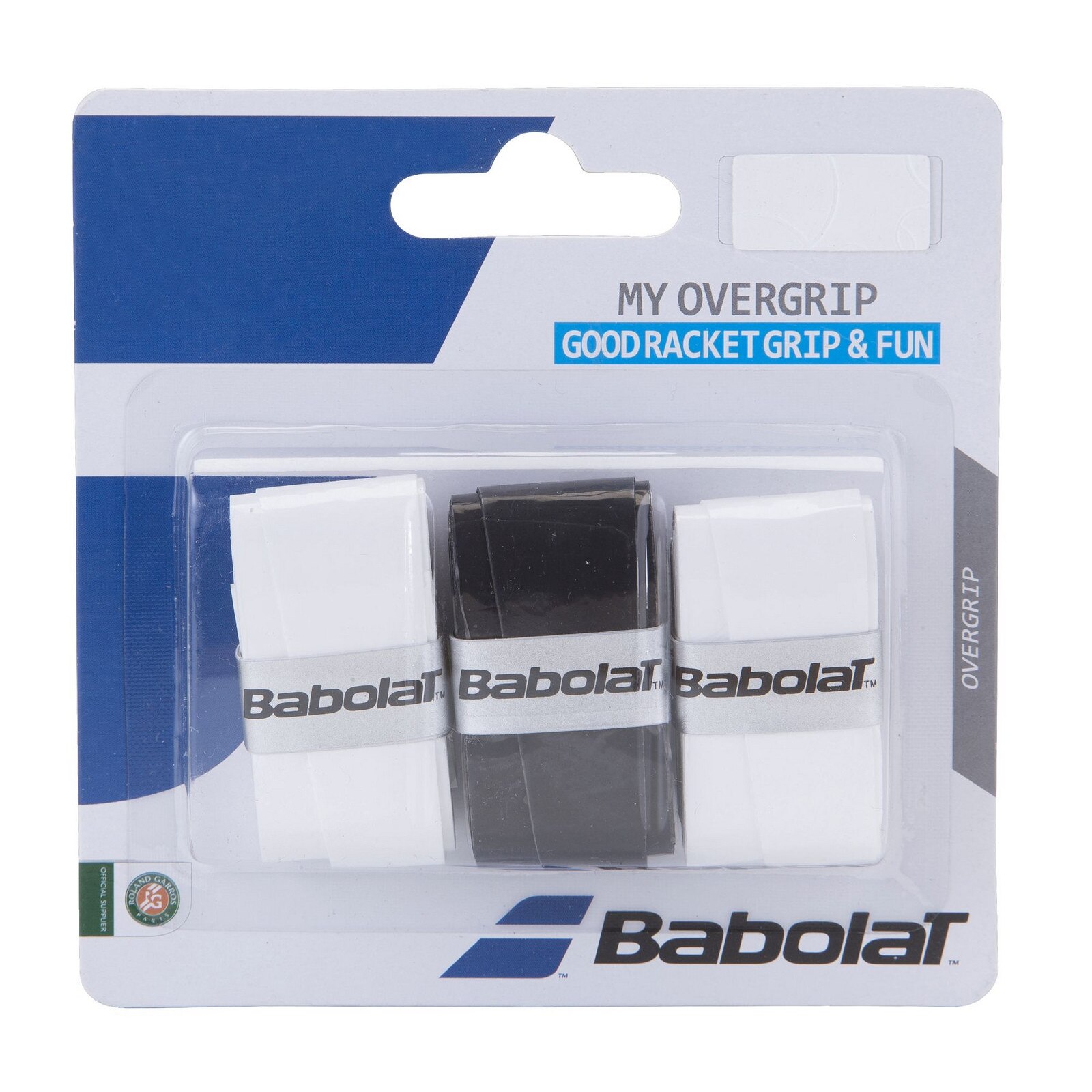 Benzi de maner Babolat My Overgrip, negru/alb