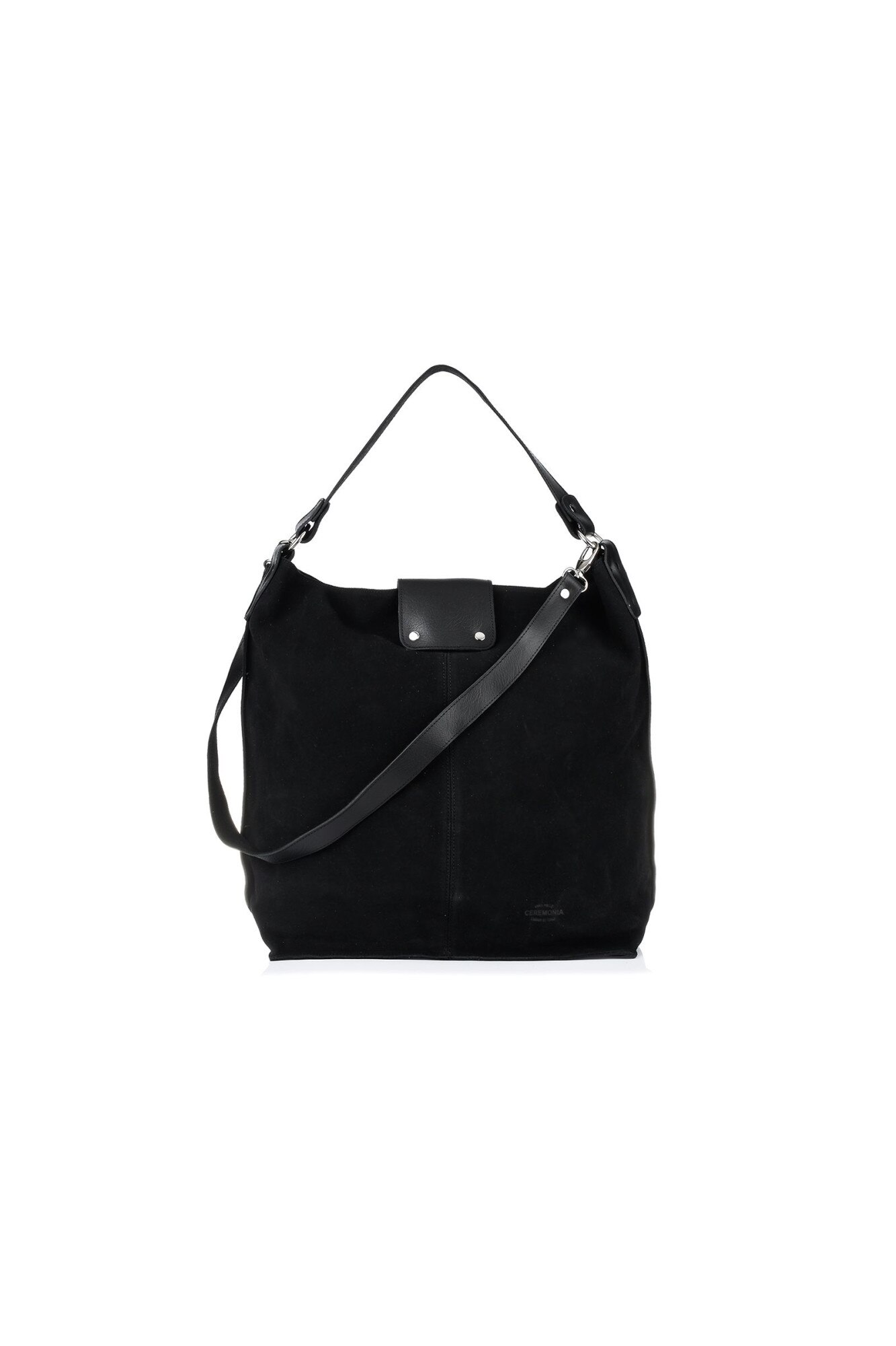 Geanta de umar Vera Pelle, M29, Piele intoarsa, Negru