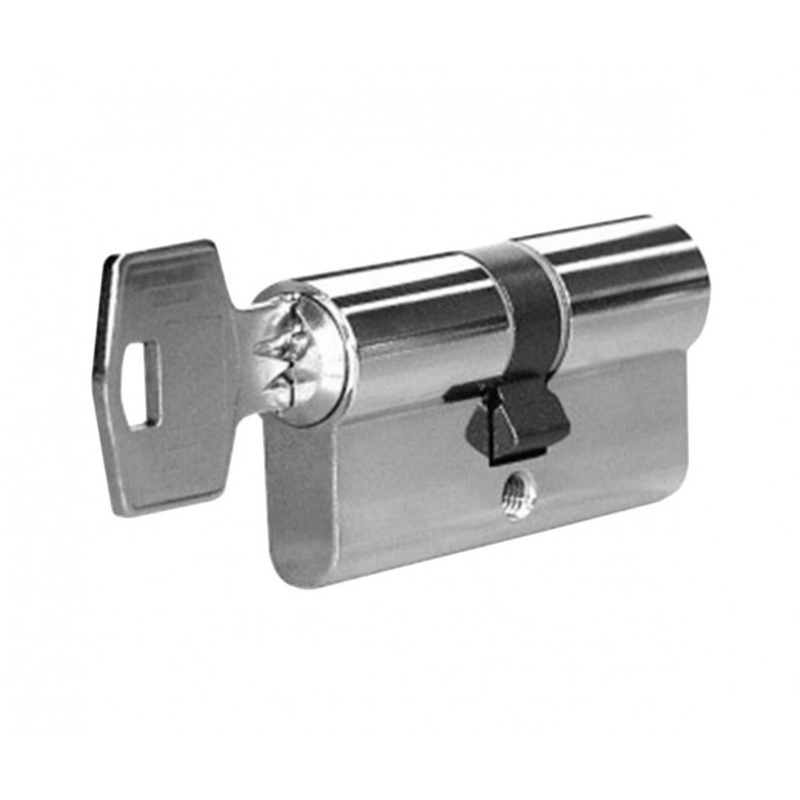 Butuc usa, cilindru, Roto Doorplus, dimensiune 40 x 55 mm, din alama, finisaj nichel mat, surub de fixare, 3 chei