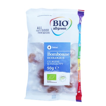 Bomboane Eco cu miere si eucalipt 50 g Bomboane Eco cu miere si eucalipt 50 g
