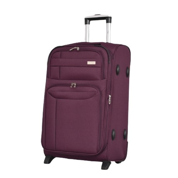 Куфар PERFECT LINE 1709-2, Разширител, Текстил, 65/27/40 см, Вишнав