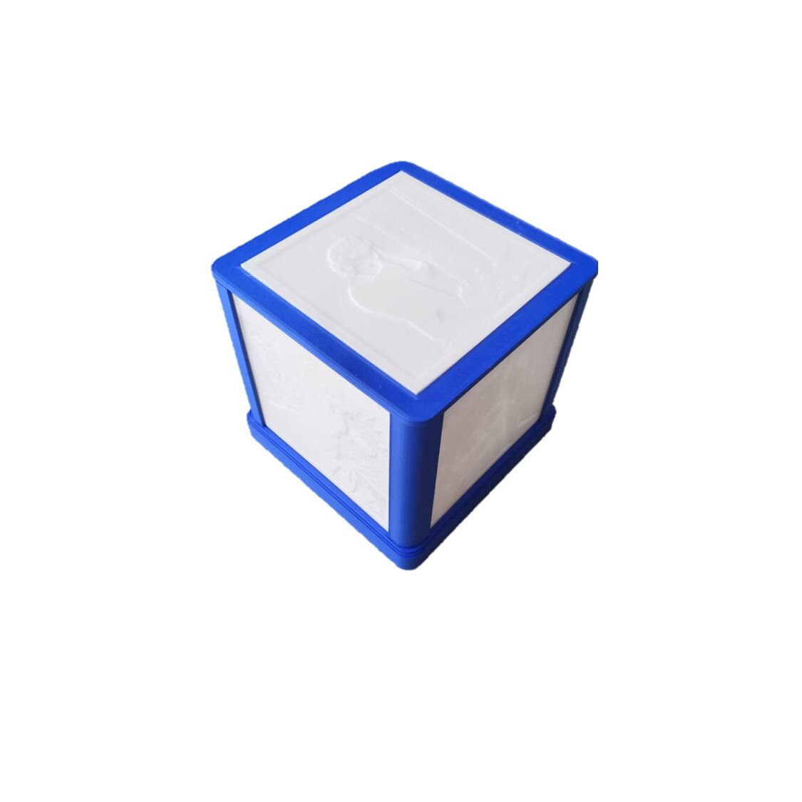 Lampa de veghe cub, cu poze printate 3D in relief, personalizata, multicolor, 110 x 110 x 110 mm