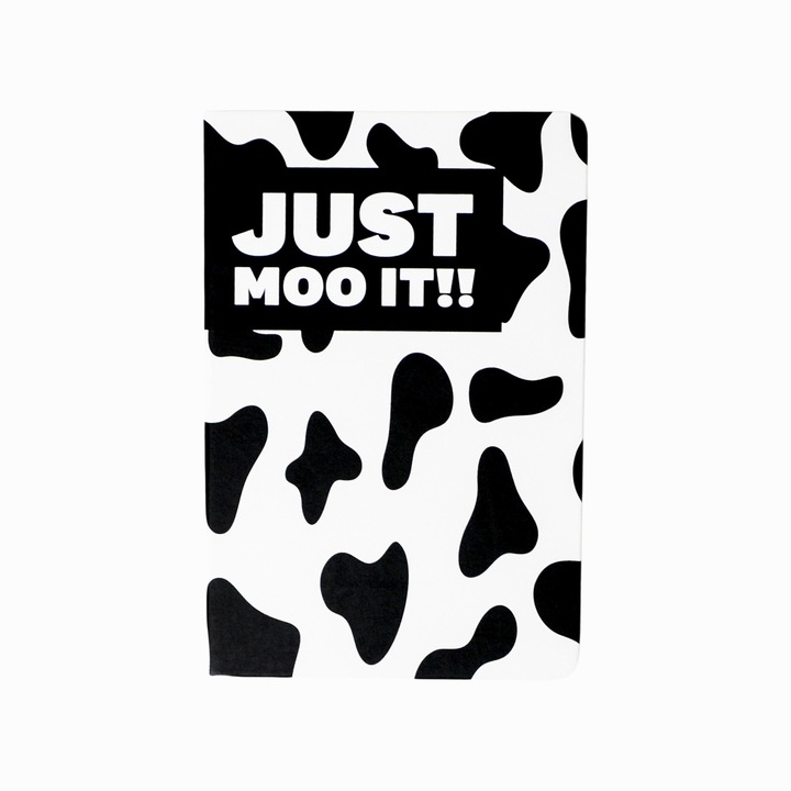 Agenda Just Moo It, 21.5 x 14.5 cm, Alb Si Negru